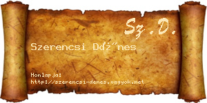 Szerencsi Dénes névjegykártya